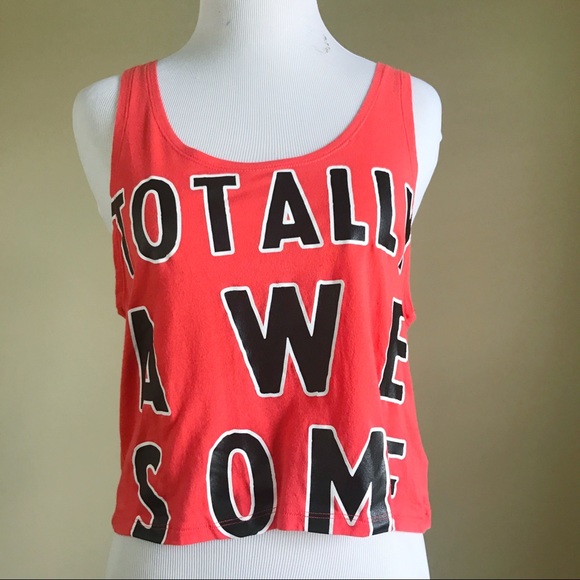 Forever21  Totally Awesome Graphic Crop Top Sz S - Picture 5 of 8